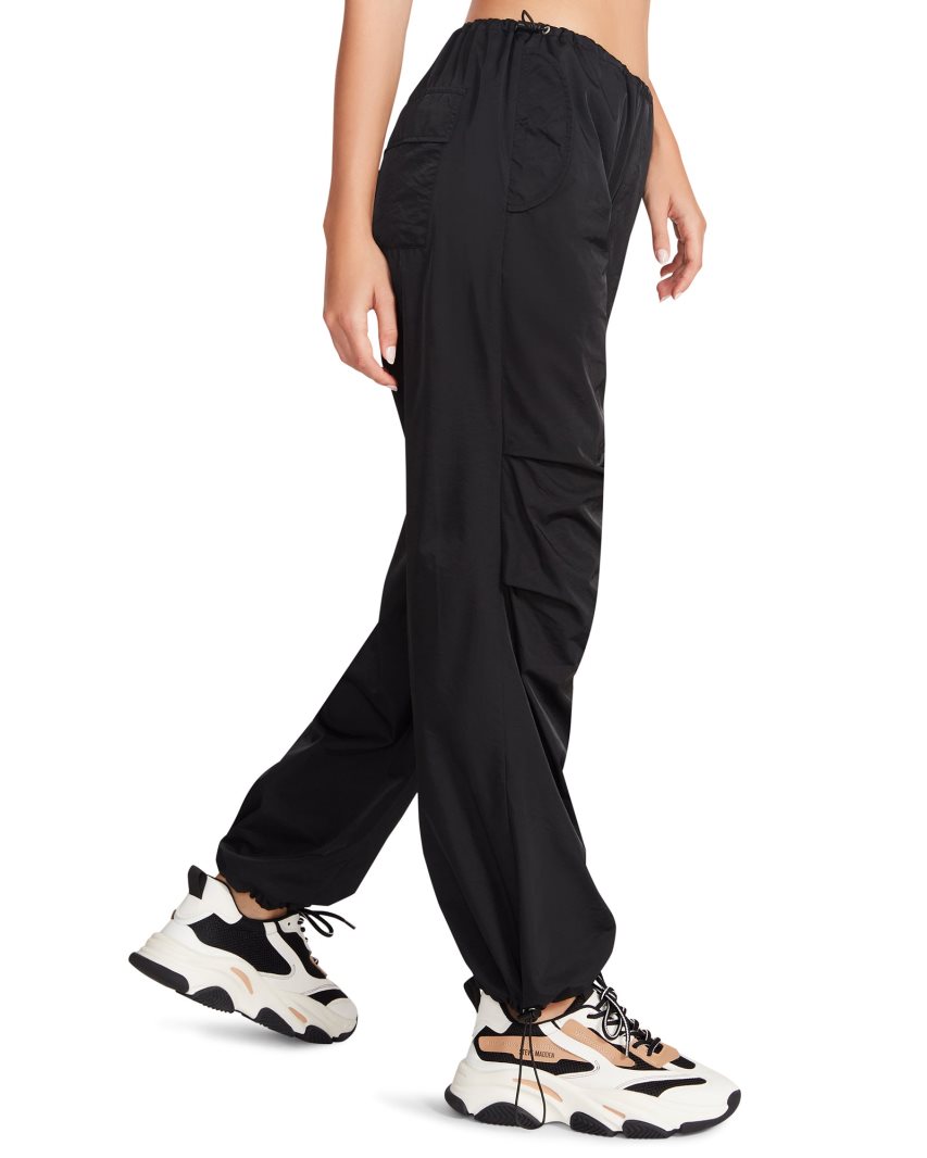 Black Steve Madden Pia Parachute Women's Pants | PH 5028VLP